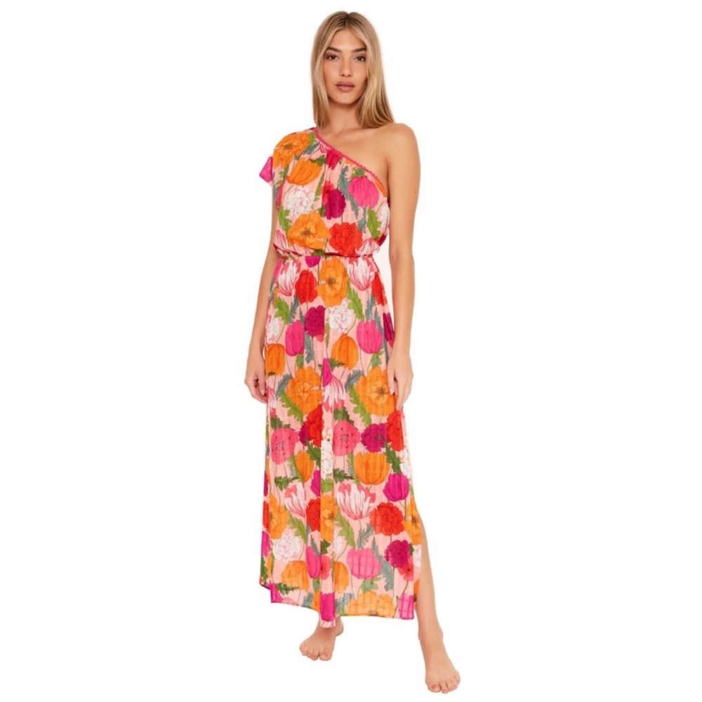 🌷Trina Turk 🌷🌷 Floral One-Shoulder Maxi Dress Coverup🌷